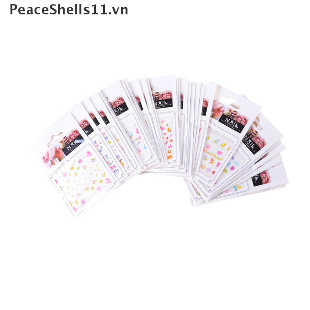 Set 5 Tờ 11 Sticker Hoạt Hình Dán Trang Trí Móng Tay An Toàn Thời Trang Dành Cho Trẻ Em DIY