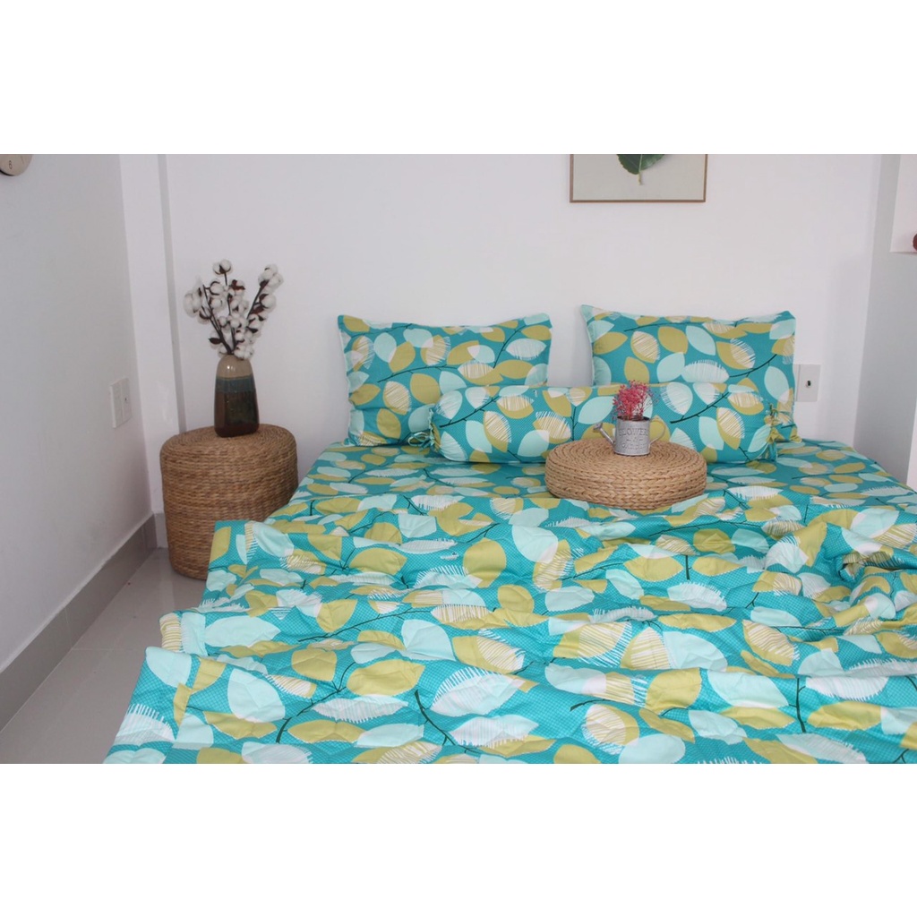 Bộ ga gối kt:2m*2m2 coton thắng lợi 4 món không kèm mền