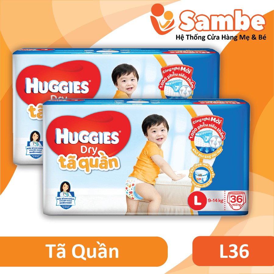 Tã Quần Huggies Size L 36 Miếng/ 38 Miếng/ 68 Miếng - Hàng Chính Hãng