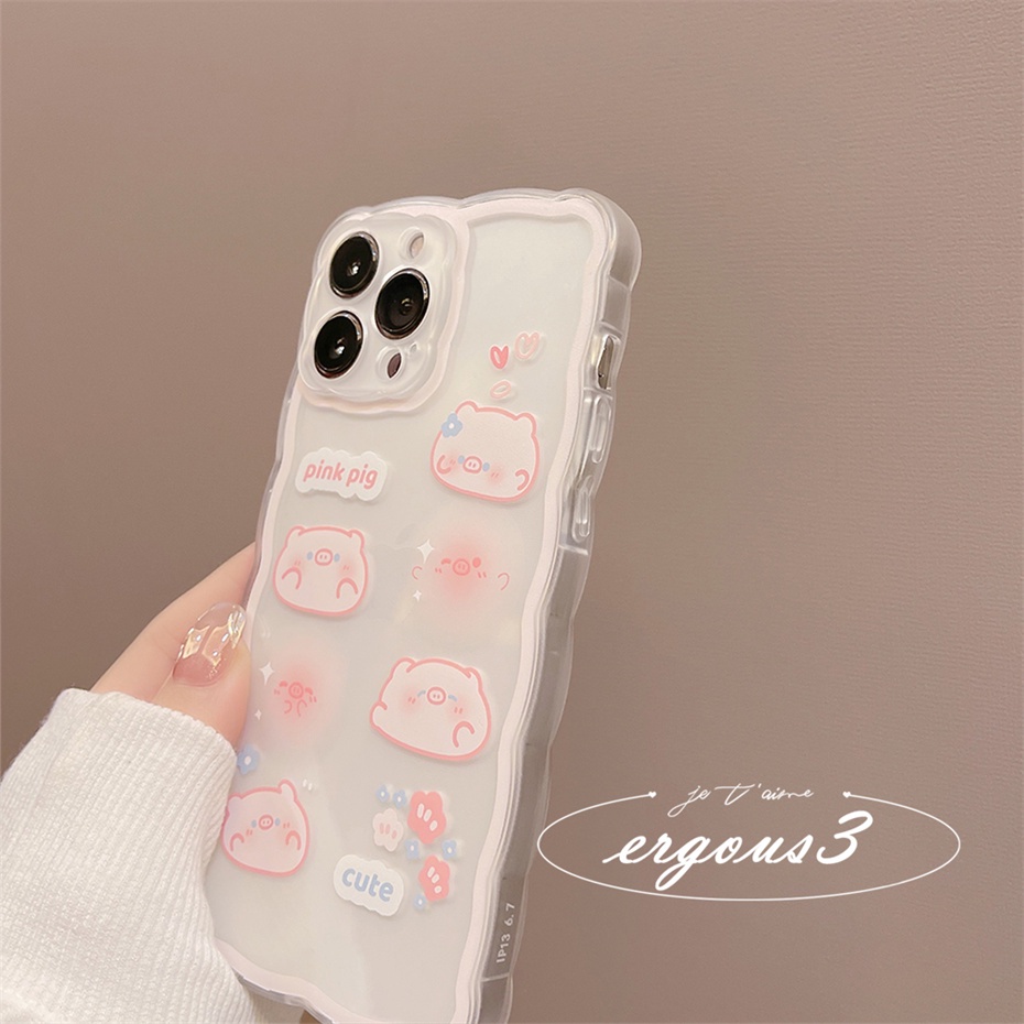 Ốp Điện Thoại In Hình Heo Hồng Cho iPhone 13 12 11 Pro Max X XR XS Max SE 2020 8 7 Plus