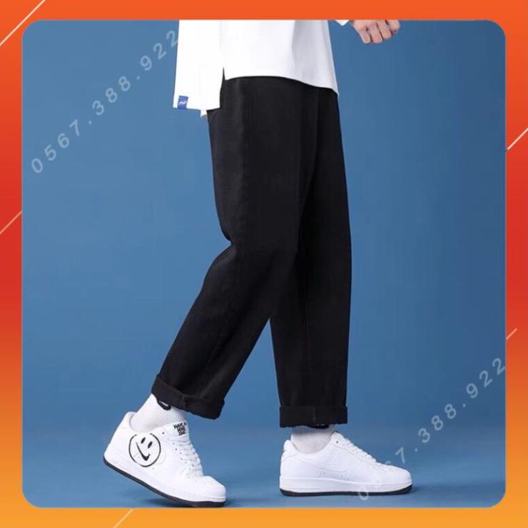Quần vải jean bò baggy jeans nam nữ ống suông rộng dáng Unisex hàng Quảng Châu sành điệu style năm 2021