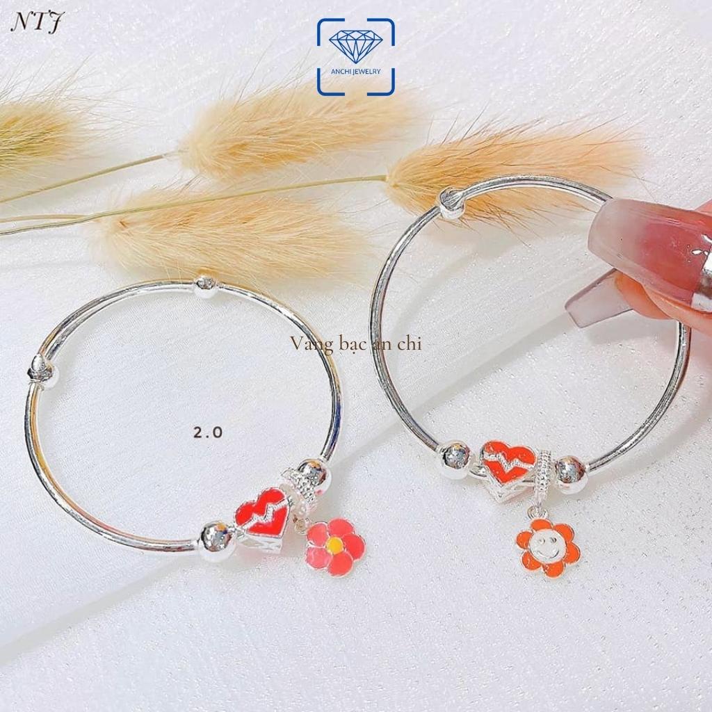 Lắc tay dâu tây cho bé yêu , chuẩn bạc ta bao sáng không xuống màu Anchi jewelry