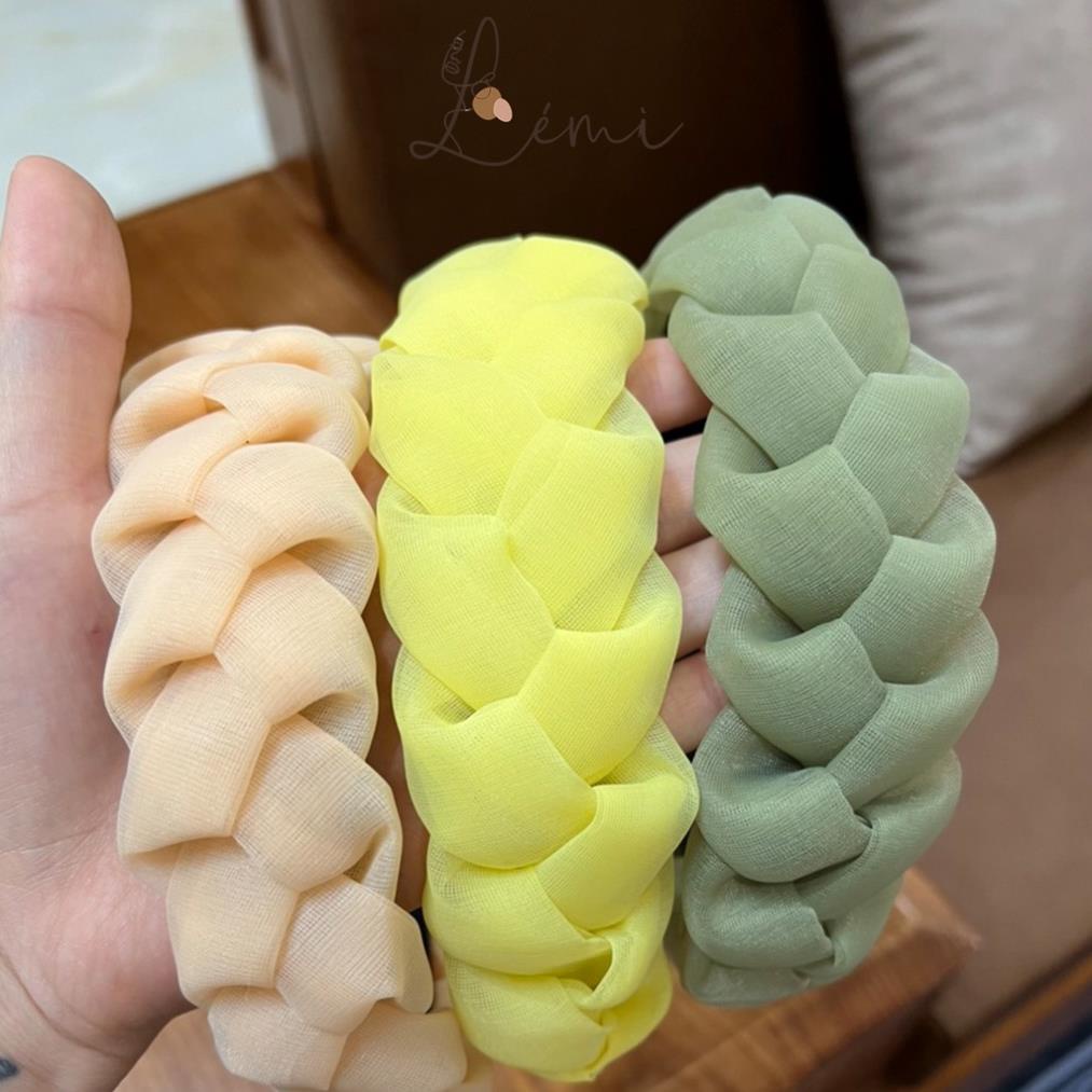 Băng đô Bờm cài tóc tết vải lưới bồng bềnh bánh bèo dễ thương thời trang Hàn Quốc, June accessories