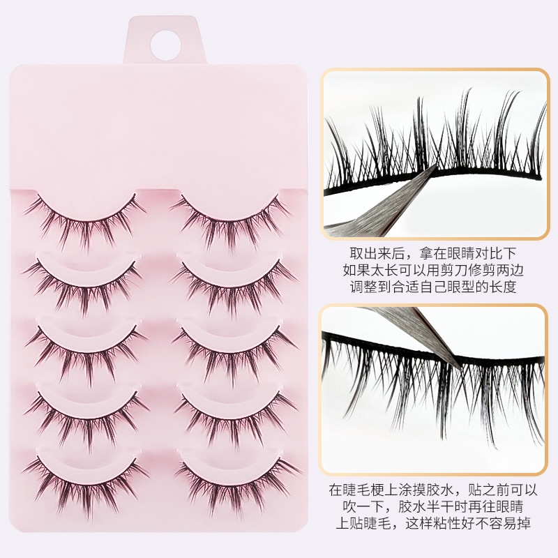 [Hàng Mới Về] 5 Cặp Lông Mi Giả 3D Hình Truyện Tranh Công Chúa Quỷ Nhỏ Siêu Tự Nhiên【gửi tặng keo】