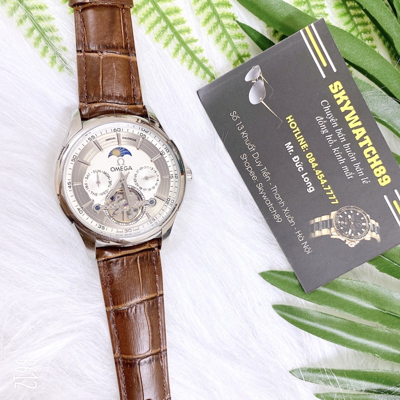 Đồng hồ cơ nam OMG máy cơ chính hãng,Dây da nâu sang trọng thời trang chống nước chống xước tuyệt đối,Bảo hành 100% | BigBuy360 - bigbuy360.vn