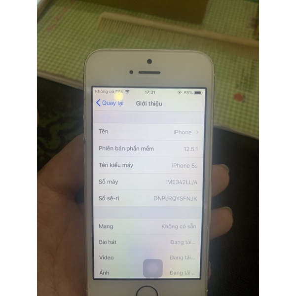 điện thoại iphone 5s Quốc tế full chức năng còn vân tay