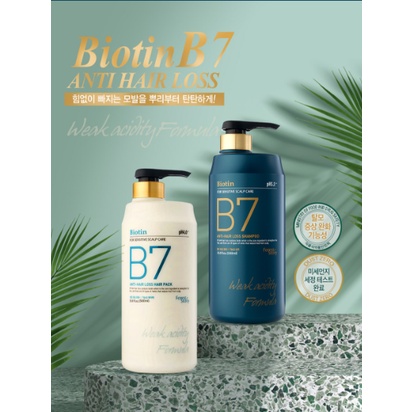 Cặp dầu gội xả thảo dược Biotin B7 Welcos forest B7 anti Hair Loss Shampoo, Hair Loss treatment 2 x 500ml