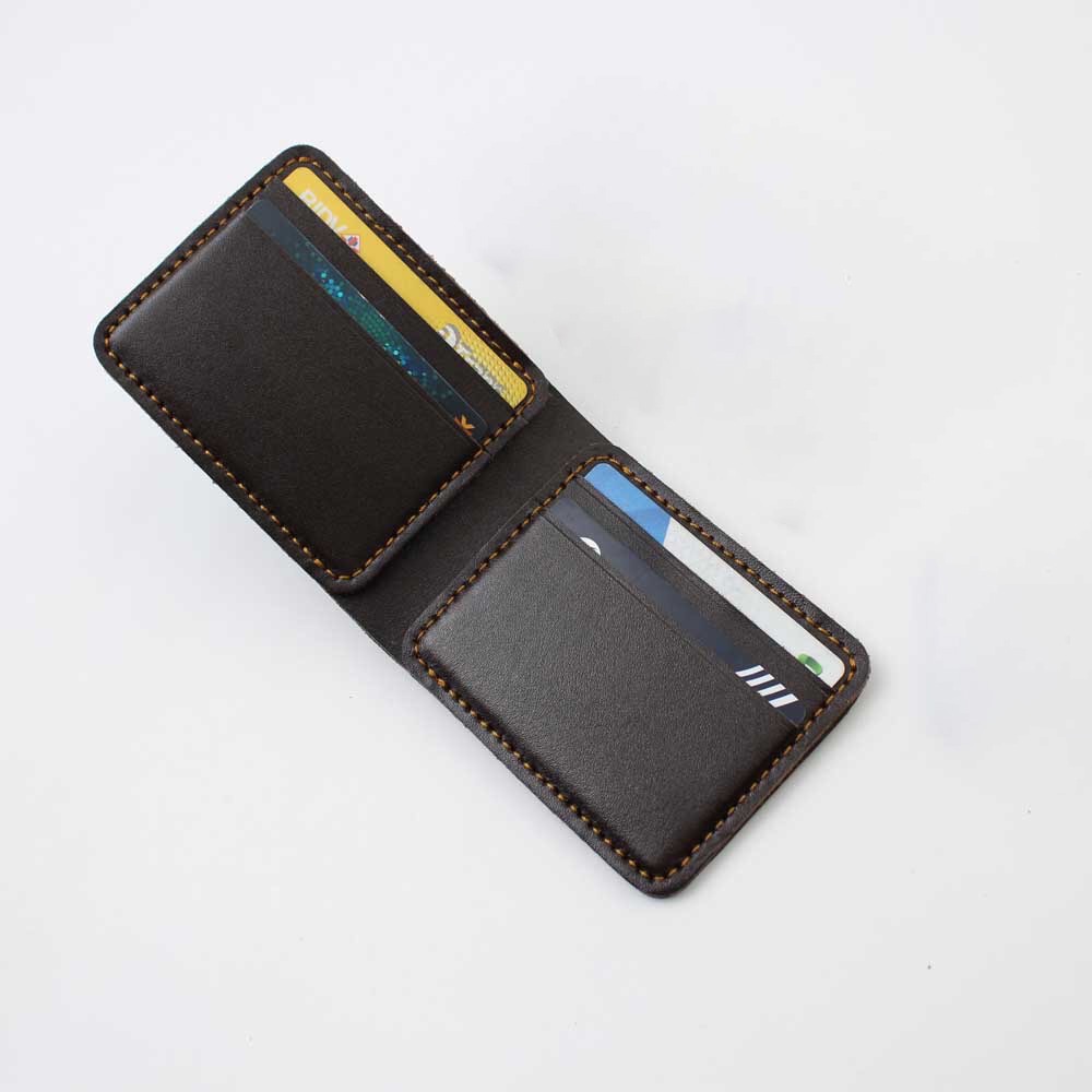 Ví nam da bò thật - Wallet KINGU/ ví handmade nam nữ - ví da nam cao cấp ví da bò thật