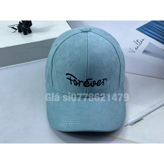 Nón lưỡi trai ❤️ Nhung mịm thêu forever cá tính thời trang hàn quốc