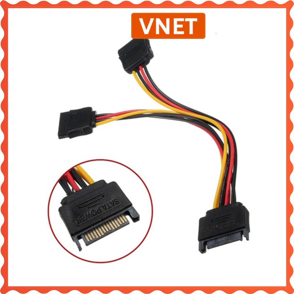 Dây Cáp Dữ Liệu SATA 1 ra 1 Dây chia nguồn sata 1-2 VNET