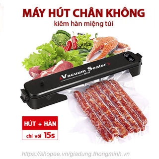 Máy hút chân không thực phẩm Vacuum sealer bảo quản thức ăn-Máy hút chân không kiêm hàn miệng túi mini gia đình tiện lợi