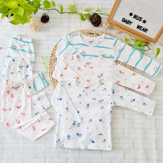 Bộ dài tay cài vai NUS siêu mềm mịn, siêu thoáng mát dành cho bé yêu.