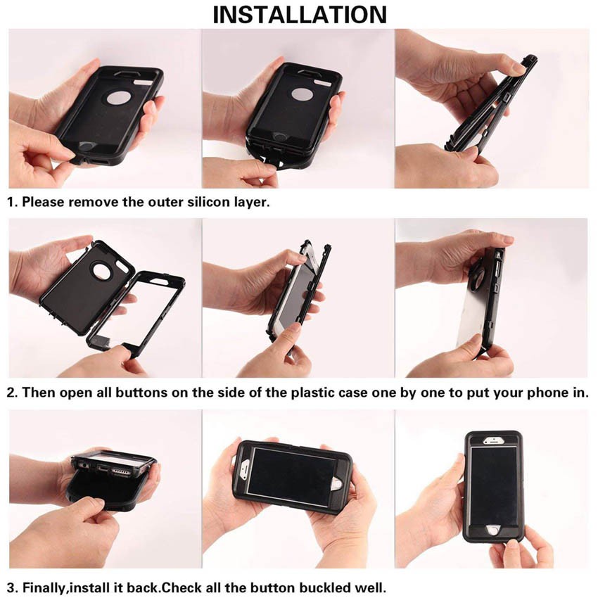 Ốp Điện Thoại Silicon Bảo Vệ Toàn Diện 360 Độ 3 Trong 1 Cho iphone 11 pro max 11 xr xs max x/xs 6 7 8 plus