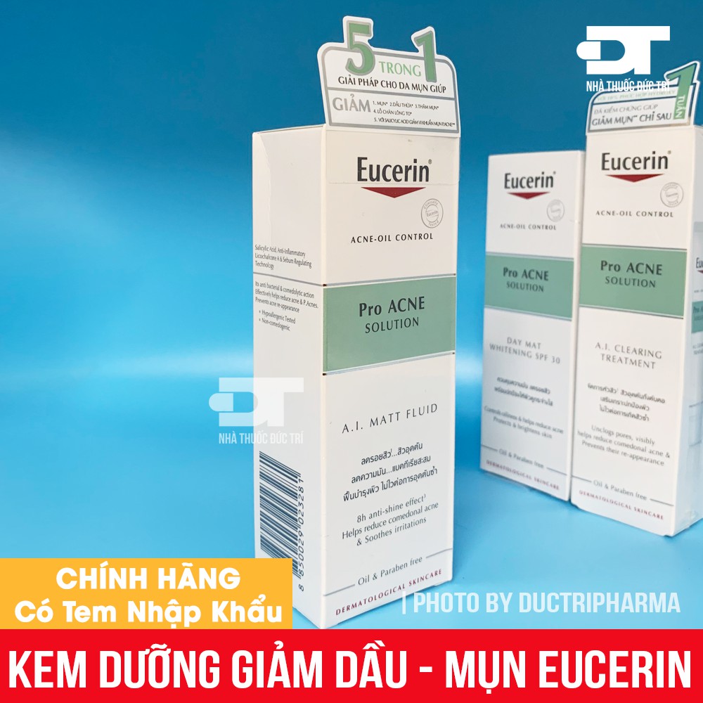 Kem kiềm dầu và giảm mụn Eucerin ProAcne Solution A.I Matt Fluid