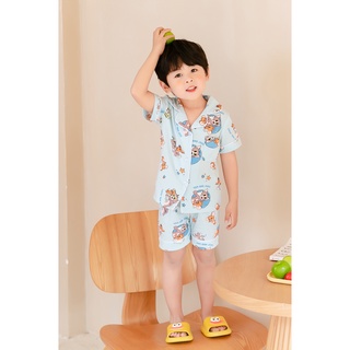 (Size Đại 26-40kg) Đồ Bộ Pijamas Hàng Quảng Châu Cho Bé Trai Bé Gái 6-10 Tuổi