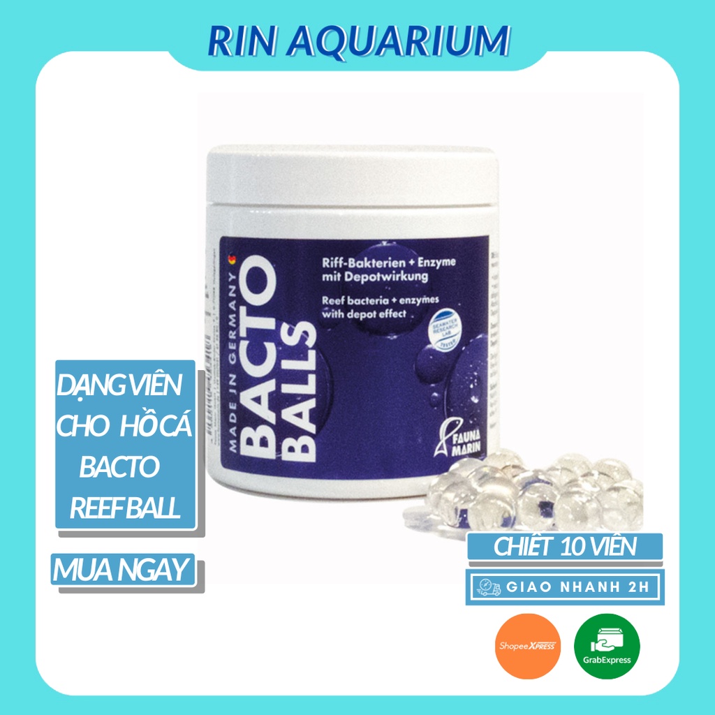Vi sinh dạng viên cho hồ cá thủy sinh nước mặn, cá cảnh biển – Bacto Reef Ball Chiết 10 viên