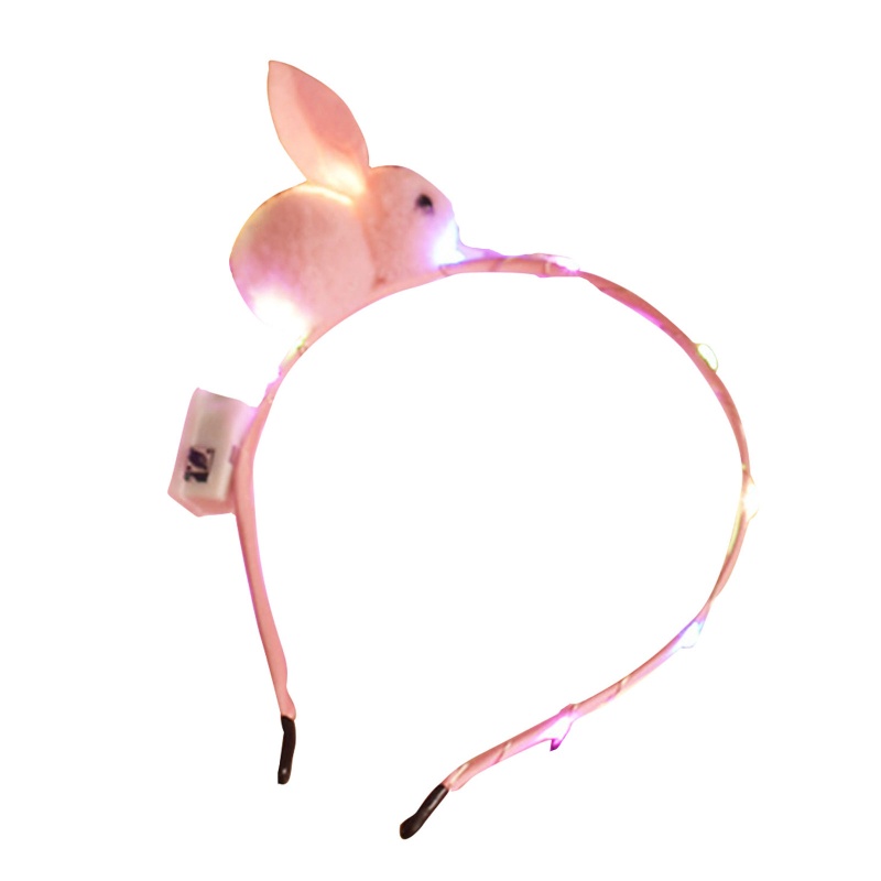 Flgo Băng Đô Cài Tóc Hình Thỏ Nhồi Bông Phát Sáng Đáng Yêu Dành Cho Lễ Tạ Ơn