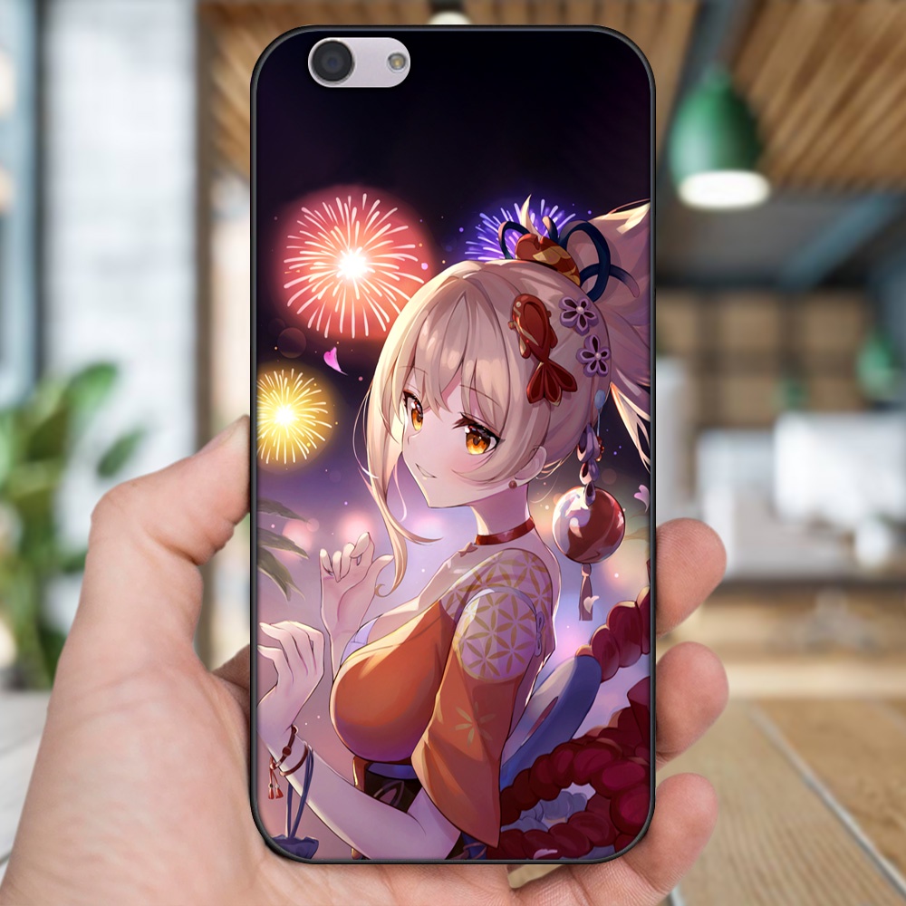 Ốp lưng Oppo F1s, F3, F3 Plus viền đen in hình Yoimiya Genshin Impact