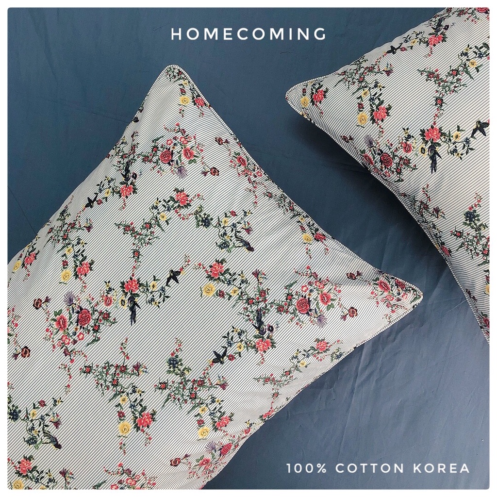 Vỏ nằm Cotton Hàn [Xả hàng-Nhiều mẫu] họa tiết thương hiệu Homecoming kích thước 45X65cm/50x70cm (chiếc)