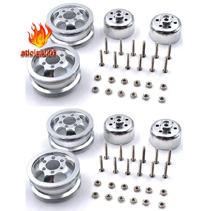 Set 2 Vành Bánh Xe Chống Sốc Bằng Kim Loại Dành Cho Xe Tải Điều Khiển Từ Xa WPL B1 B16 B24 B36 C14 C24 1 / 16