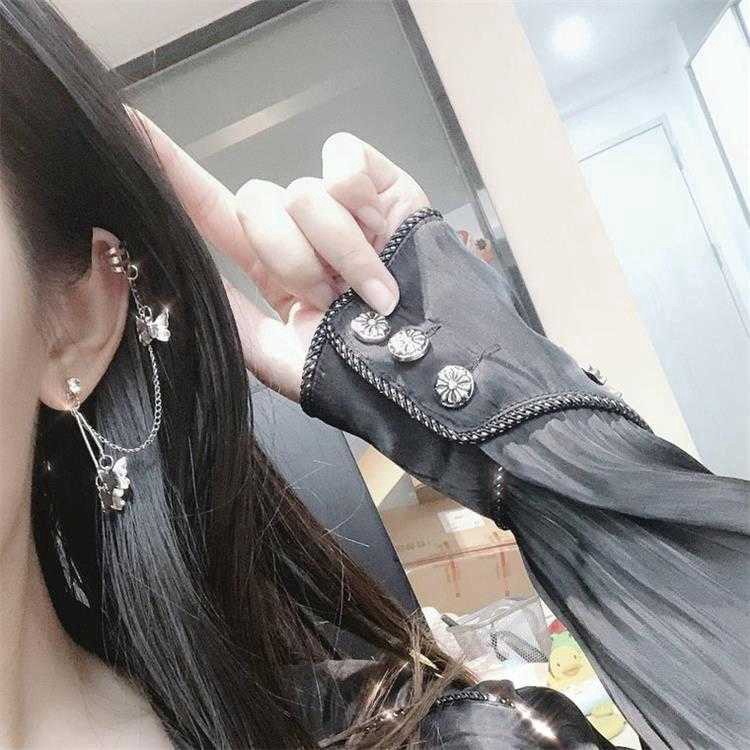 Hoa Tai Dáng Dài Mặt Hình Bướm 1201