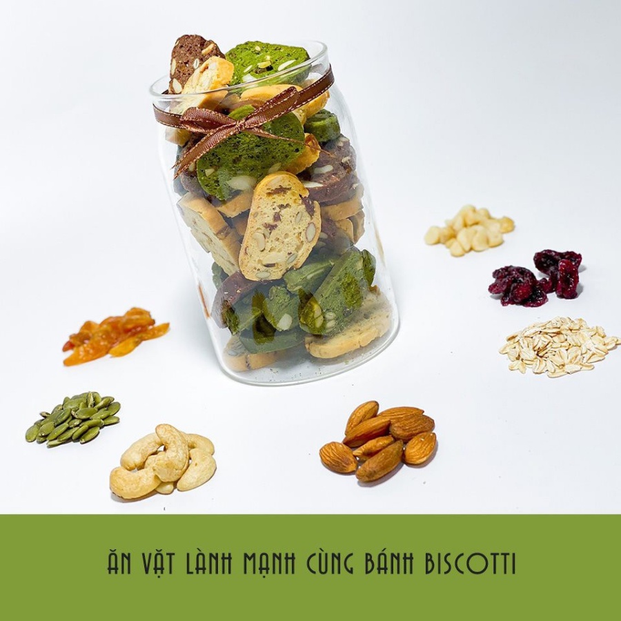 Bánh Biscotti Mix Vị Nguyên Cám KHÔNG ĐƯỜNG Dành Cho Người Ăn Kiêng, Giảm Cân, Eatclean, Tiểu Đường