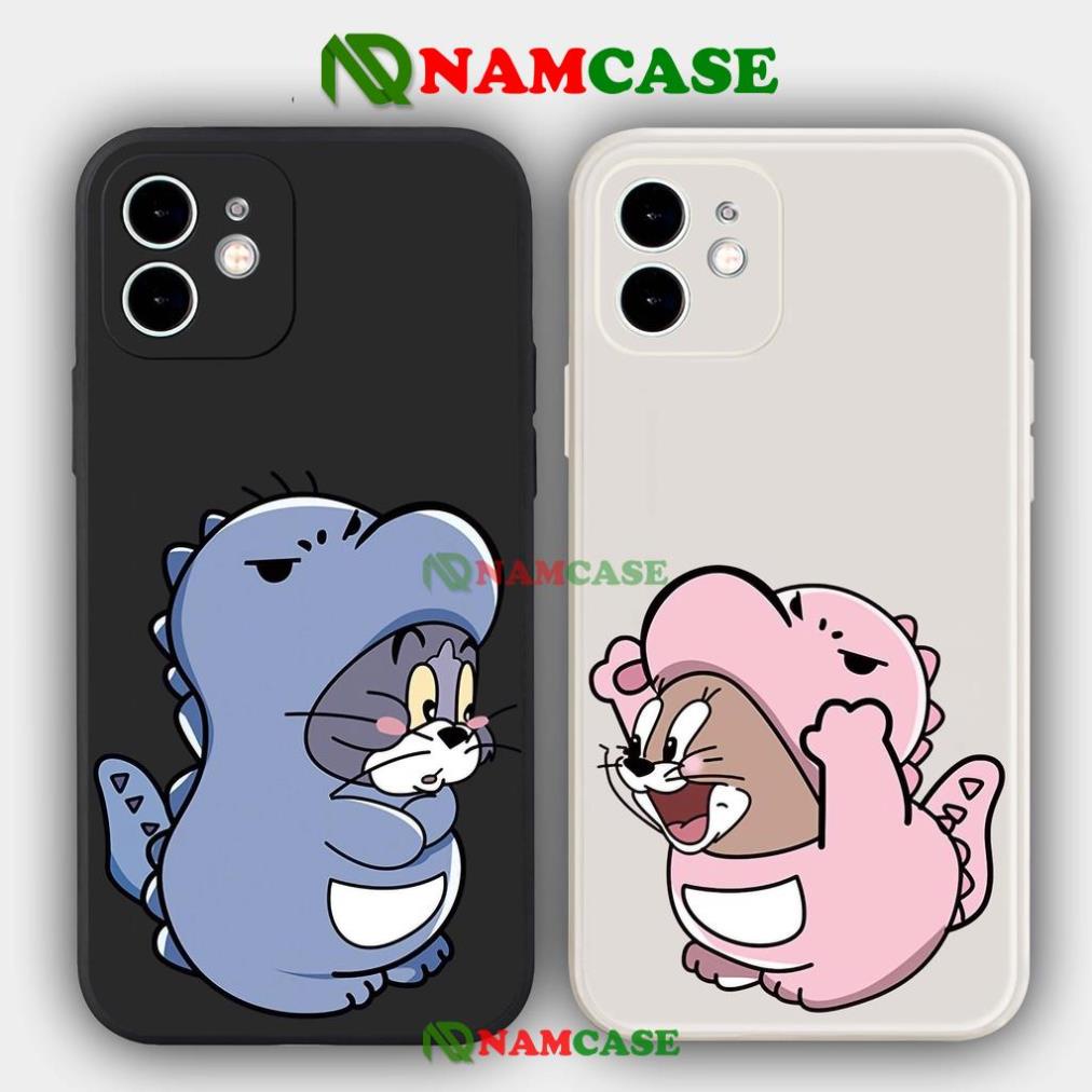 Ốp lưng iphone 6/6s/7/8/X/XS/Xr/11/12/13 Pro Plus Max Cạnh viền vuông silicon mềm dẻo hình tom jerry cute dễ thương đẹp