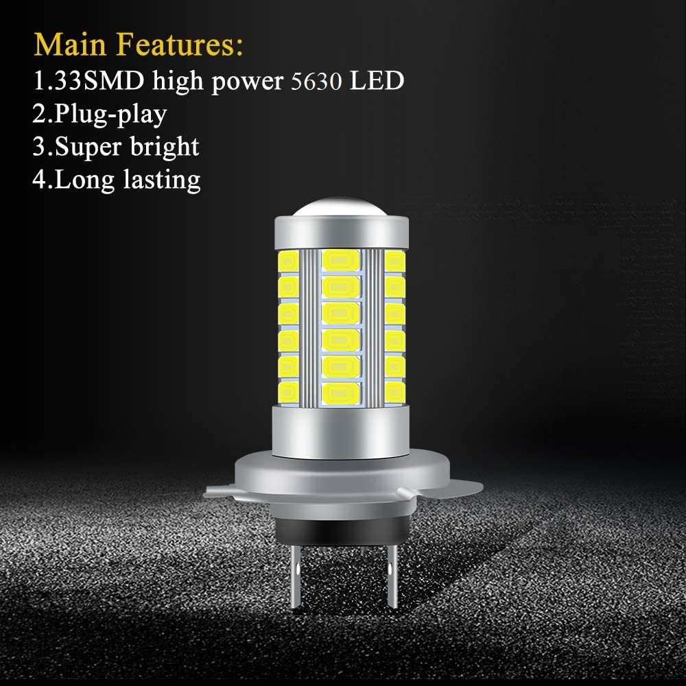 Led chân H7 chip 5630 33 mắt đèn sương mù, đèn Xi Nhan, Đèn Hậu  Đèn Lùi, ô tô, xe máy thiết kế cầu lồi