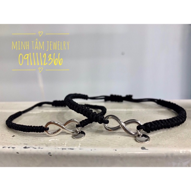 Vòng tay đôi vô cực bạc S925,Vòng tay couple vô cực khắc tên theo yêu cầu-Minh Tâm Jewelry