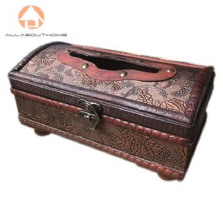 Hộp đựng khăn giấy bằng gỗ phong cách retro độc đáo