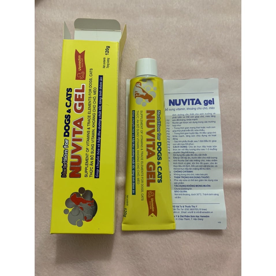 NUVITA GEL Vimedim thức ăn bổ sung vitamin và khoáng chuyên dùng cho chó mèo - 120g