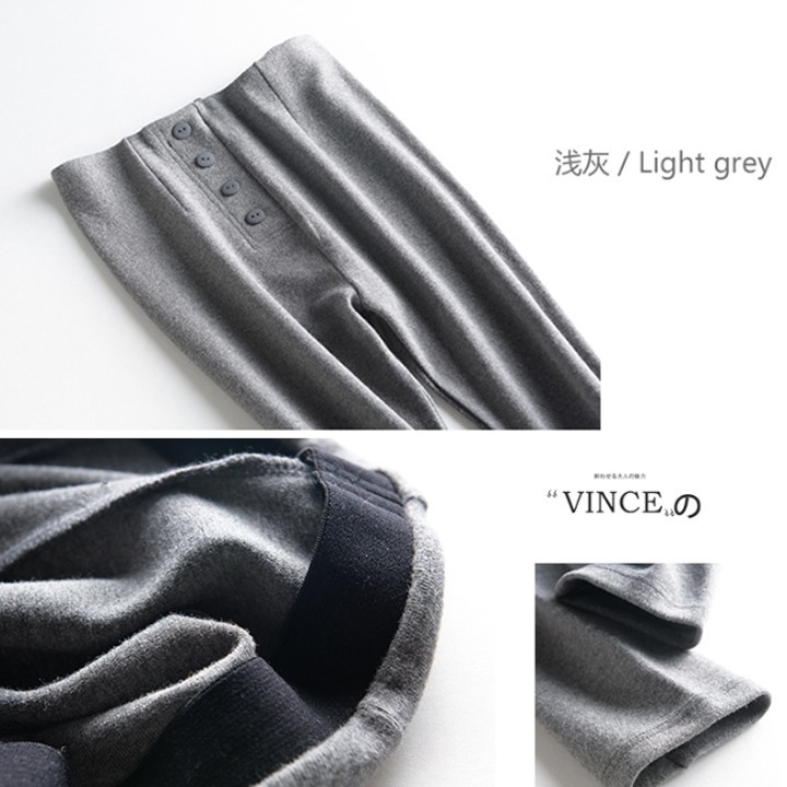 Quần Legging nữ Cạp Cao Đính 5 Cúc - Hàn Quốc