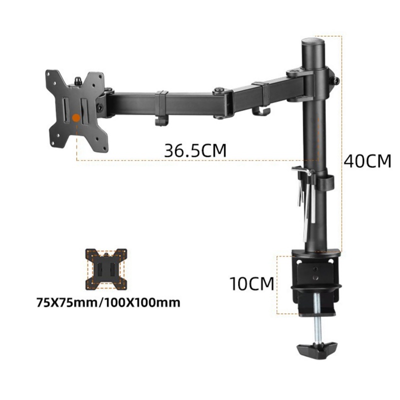 Giá treo màn hình máy tính，17 - 32 inch Tay Đỡ Màn Hình Kẹp thành bàn，Tải Trọng 8Kg，Có thể xoay 360 °，điều chỉnh độ cao