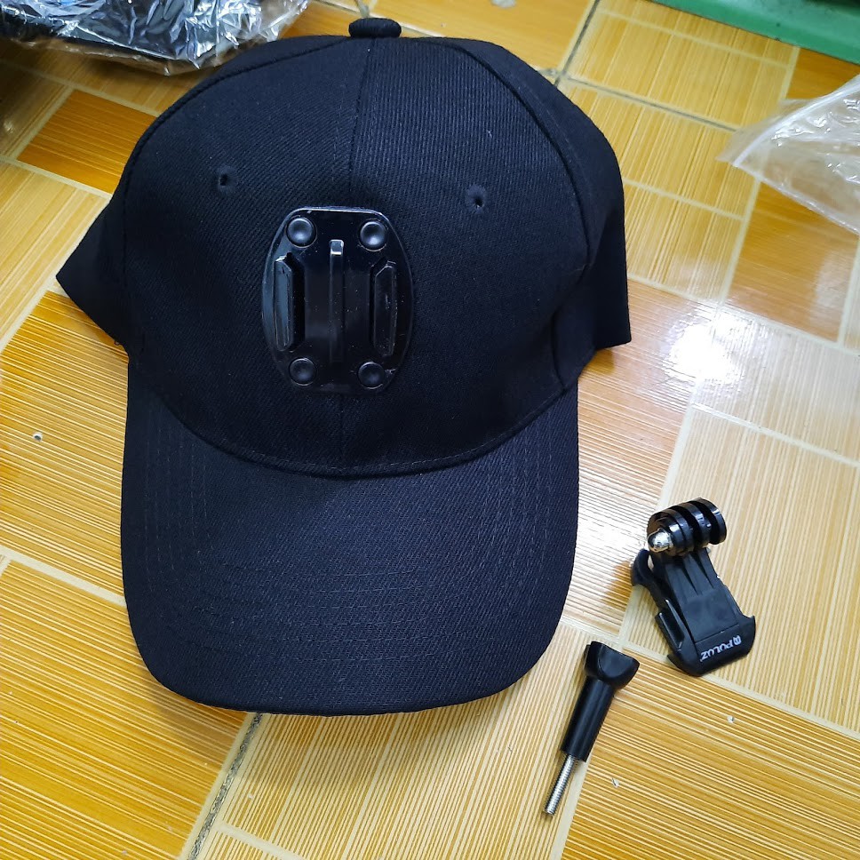 Mũ đội đầu gắn Gopro 10 / 9 / 8 / 7 / 6 / 5 Osmo Action camera kèm ốc vít tiện lợi dễ sử dụng hãng PULUZ