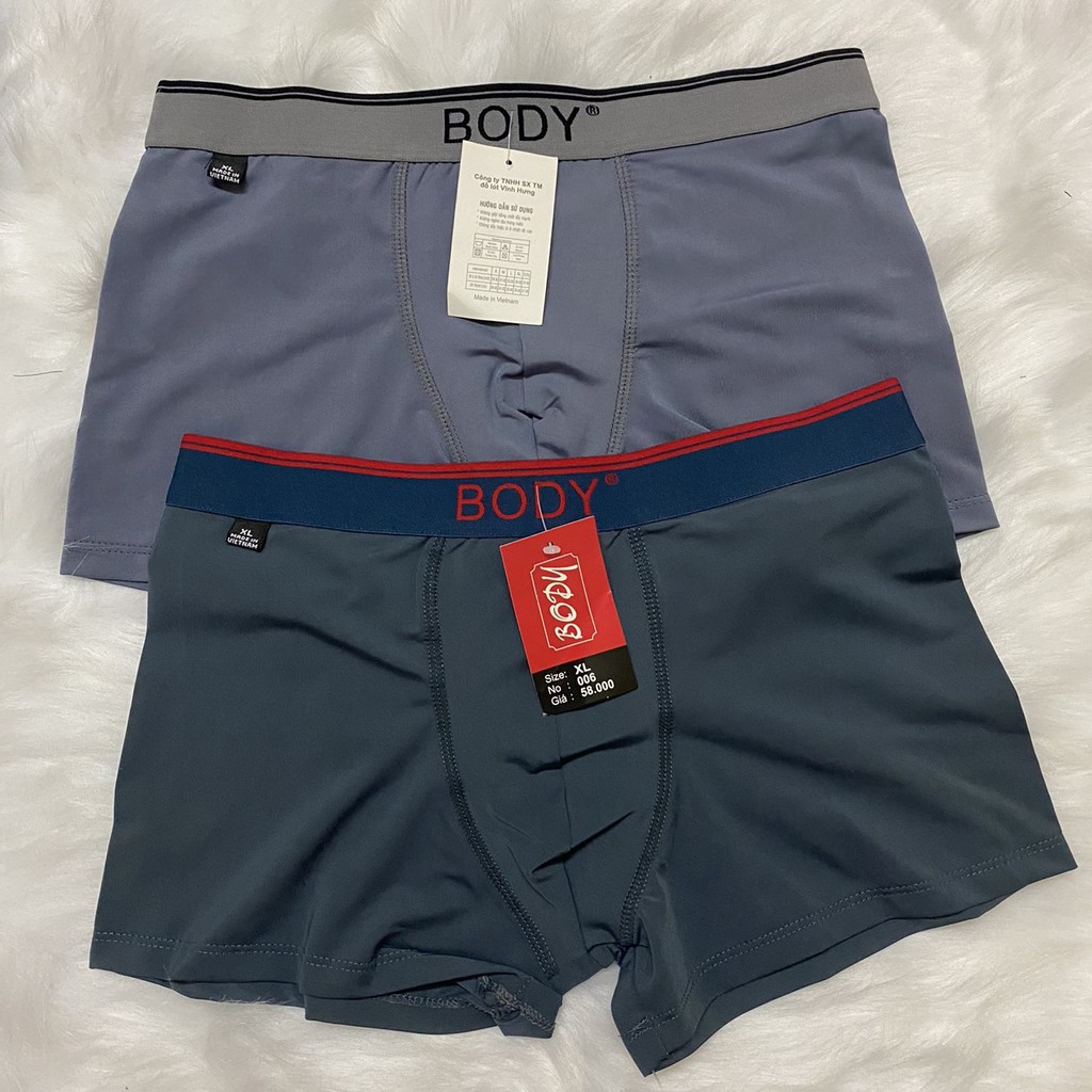 Quần Lót Boxer Nam Vải Thun Lạnh Cao Cấp, Bảng Lưng In Body 3cm, Mền Mại, Co Giãn Thoải Mái Vận Động