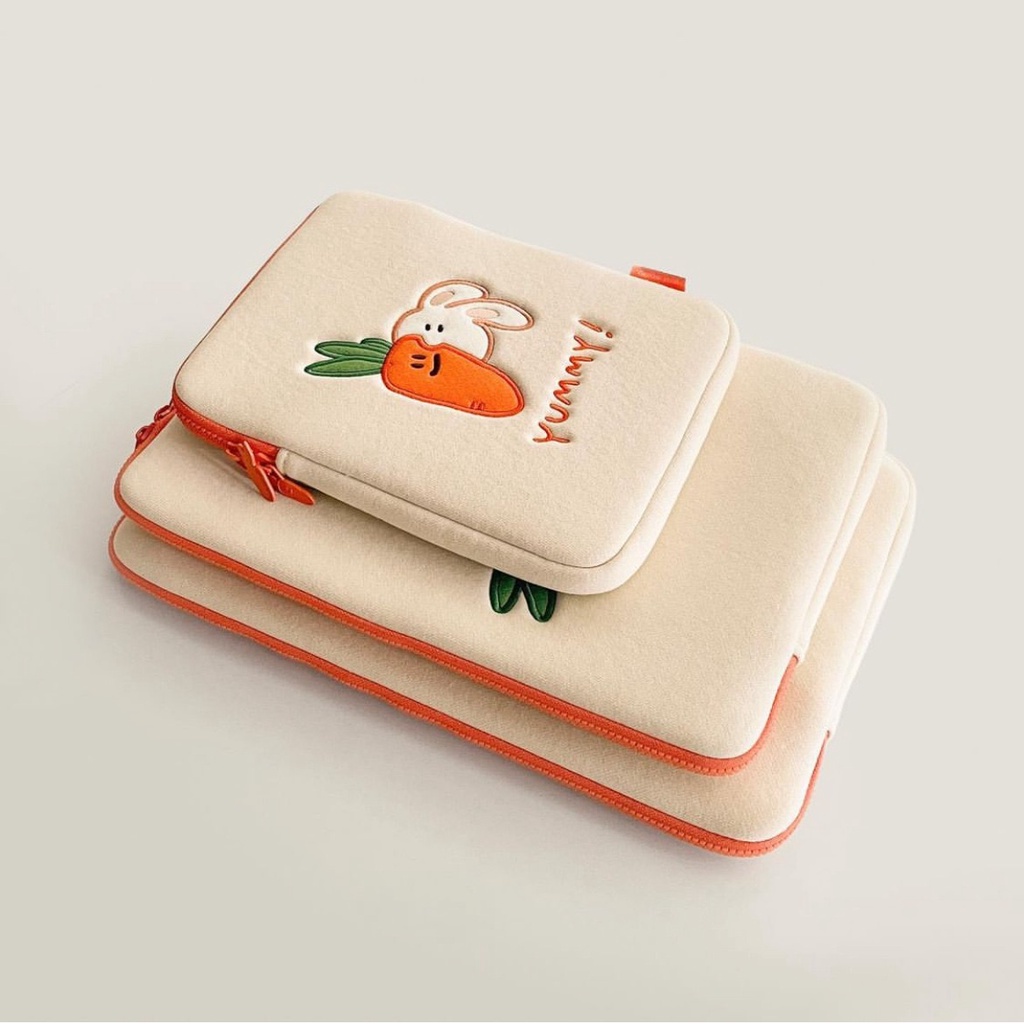 Túi Đựng Laptop Hình Thỏ Và Cà Rốt Dễ Thương Kích Thước 15.6 15 13.3 13 12 11 10.5 10.2 inch