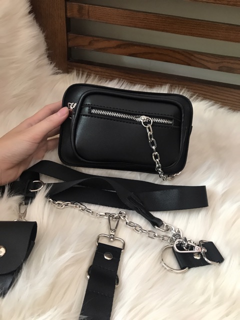 Túi hộp da trơn tặng kèm móc khoá cá tính S051 | BigBuy360 - bigbuy360.vn