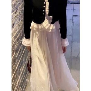 Set áo cardigan chất liệu nhung + váy lưng cao thời trang thu đông cho nữ (có bán lẻ)