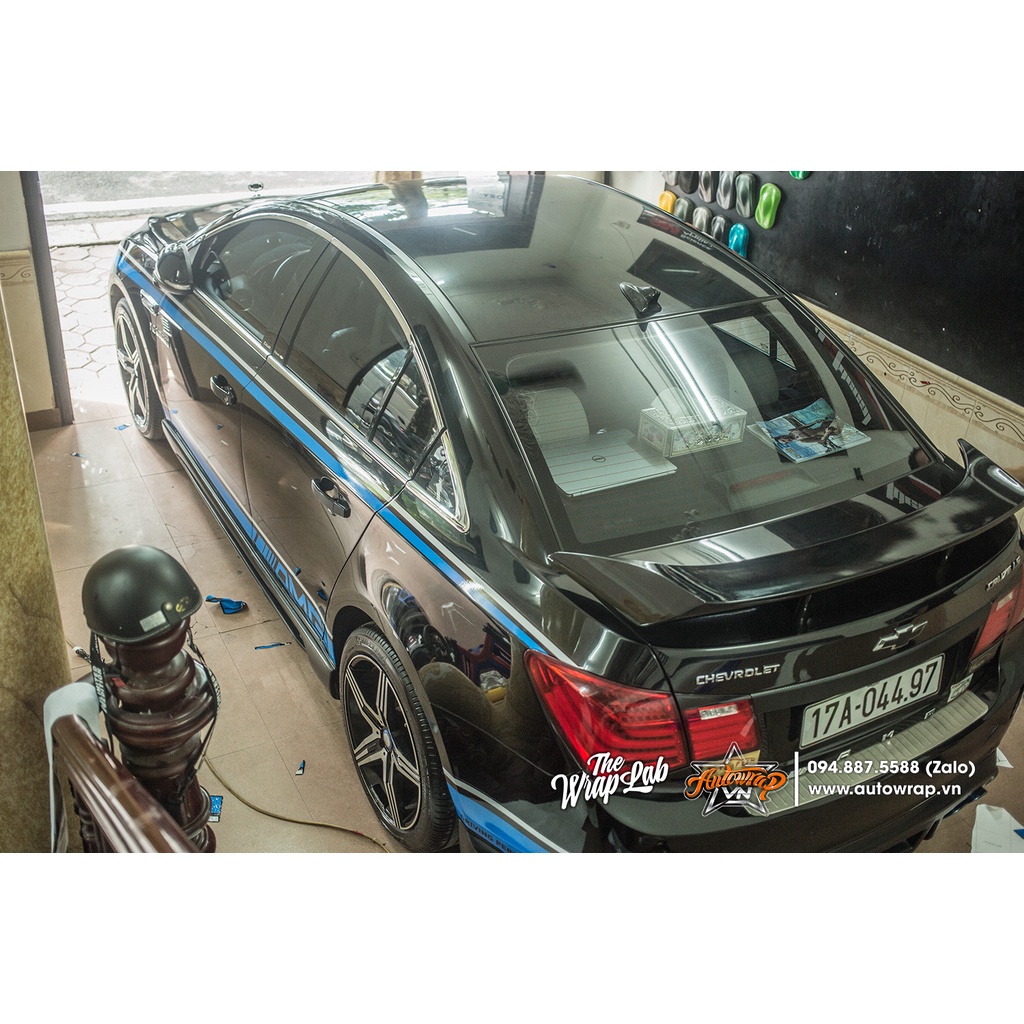 Tem họa tiết xe Cruze AMG Racing - Tem họa tiết ô tô Chevrolet, tem dán sườn xe thể thao