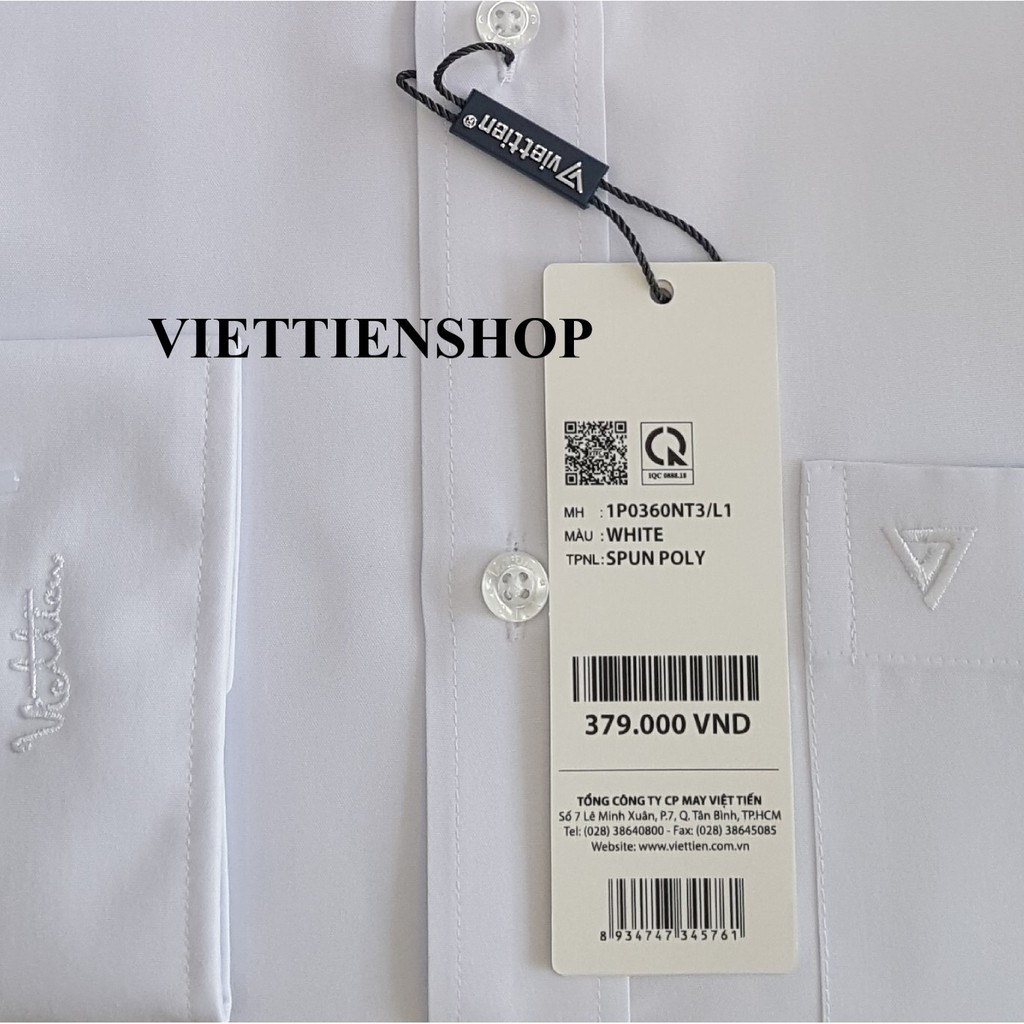 (DÁNG KHÔNG ÔM) ÁO SƠ MI VIỆT TIẾN NGẮN TAY VÀ DÀI TAY MÀU TRẮNG | BigBuy360 - bigbuy360.vn