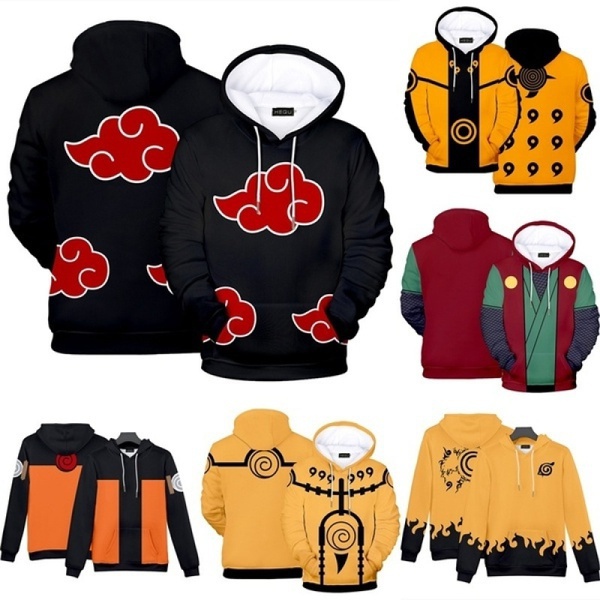 Áo hoodie tay dài in họa tiết hoạt hình Naruto 3d độc đáo thời trang