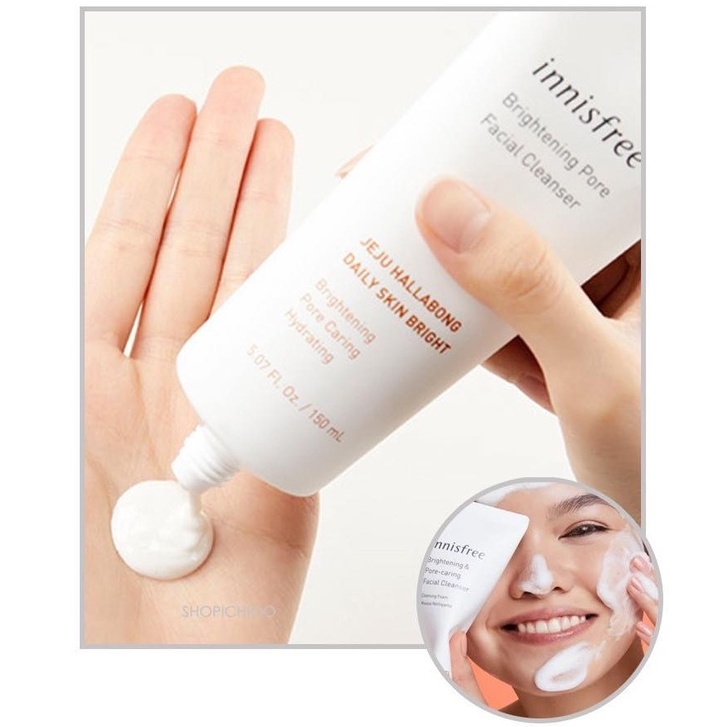 Sữa Rửa Mặt Innisfree Cleansing Foam 150ml Trà xanh - Tro núi lửa - Lựu đỏ - Quýt - Cherry Blossom - Bija