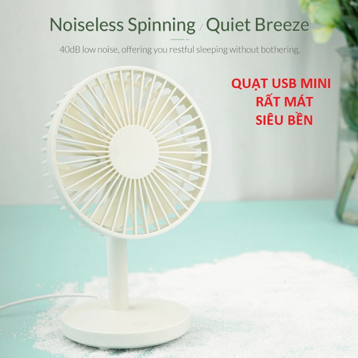 Quạt Để bàn Mini 3 Tốc Độ Gió - Kiểu Dáng Restro Cắm Cổng USB Rất Êm ( Không Có Tiếng Ồn)