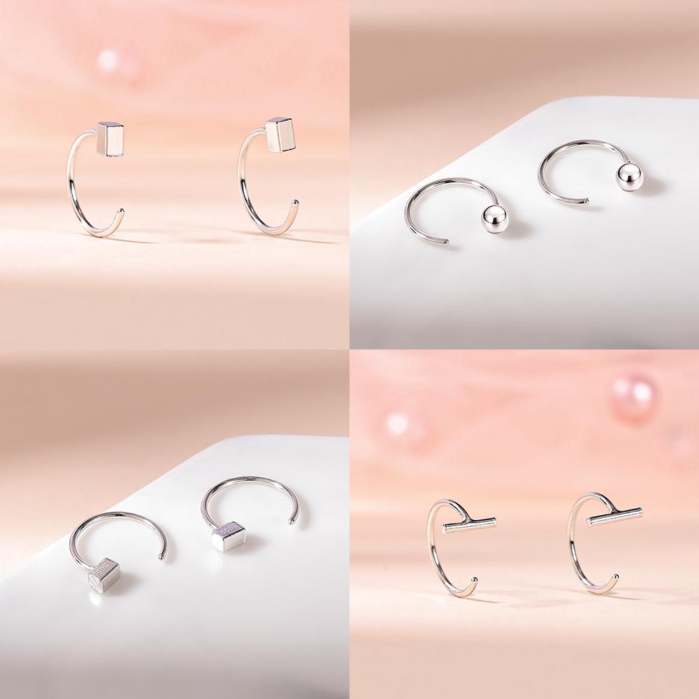 1 Đôi Bông Tai Bạc Sterling 925 Hình Hoa Bướm Mặt Trăng Trái Tim 20G