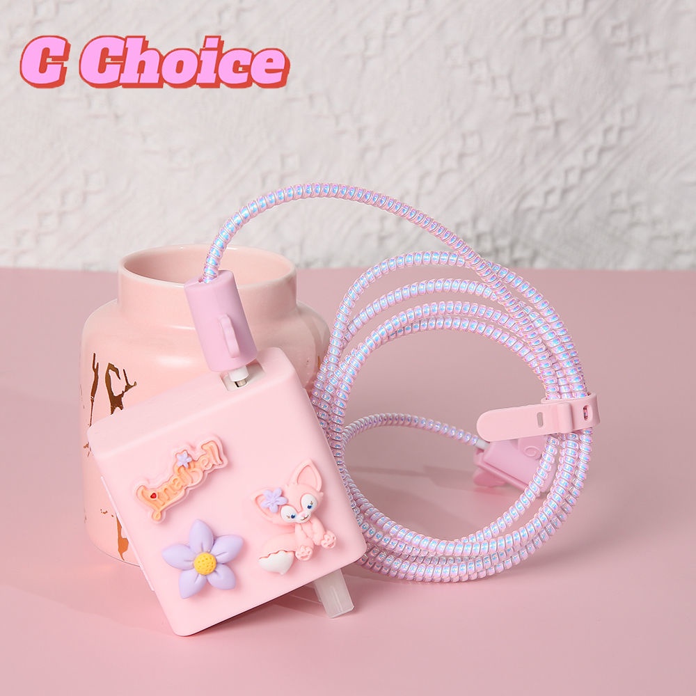 Vỏ Bọc Bảo Vệ Hộp Sạc Tai Nghe Huawei laptop charger 65w Cổng type c Màu Hồng Dễ Thương