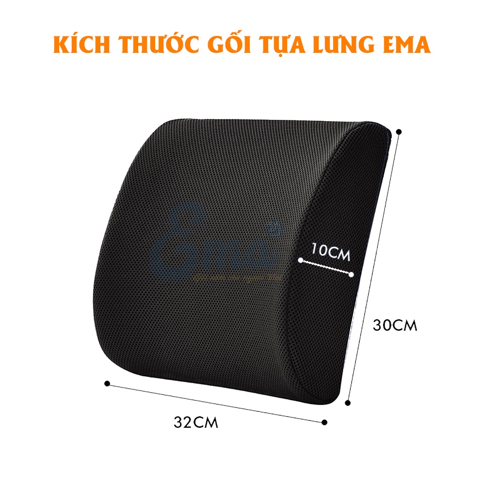 Bộ gối tựa lưng không gel &amp; đệm lót mông ghế văn phòng 3D Silicon SP06 EMA