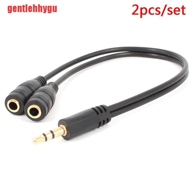 Set 2 Đầu Chia Âm Thanh 3.5mm 1 Male Jack Sang 2 Đầu Female