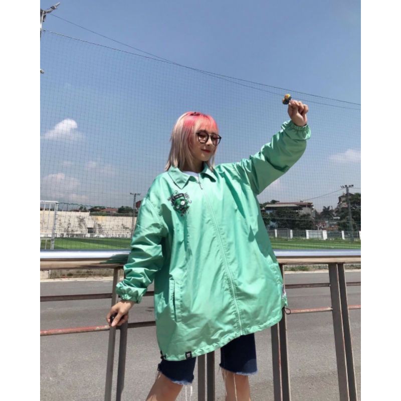 🌈𝗡𝗘𝗪 𝗔𝗥𝗥𝗜𝗩𝗔𝗟💢 ÁO KHOÁC DÙ JACKET THEZED ( 2 Màu ) có form rộng XL )