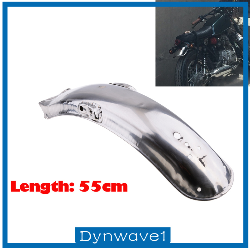 [DYNWAVE1]Metal Steel 55cm*14cm Rear  Mudguard Chrome Fits Honda CG125 Fan Cargo