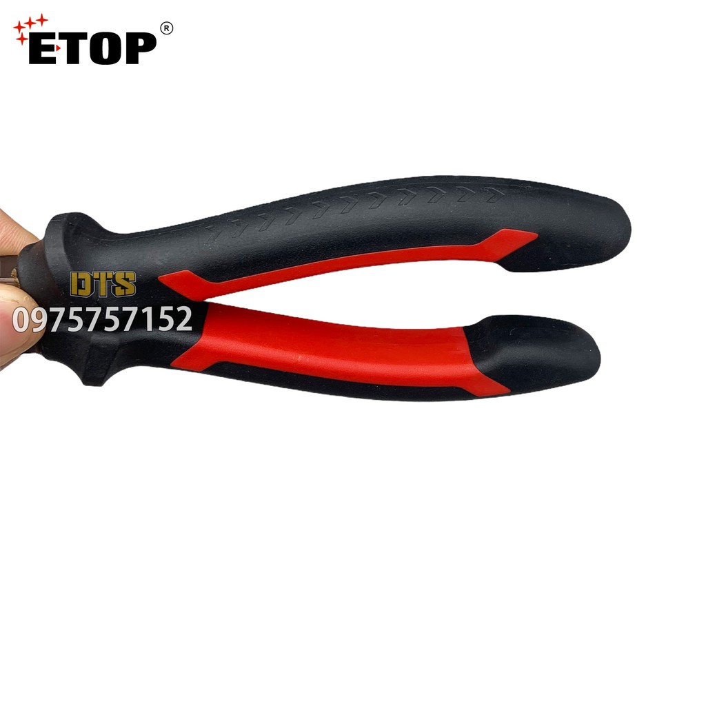 Kìm cắt chuyên dụng ETOP 190mm, kềm cắt thép Carbon siêu cứng, chịu lực cao, tay cầm bọc cao su vân chống trượt